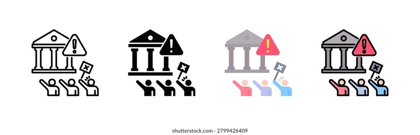 Political Crisis Icon Pack In Multiple Styles