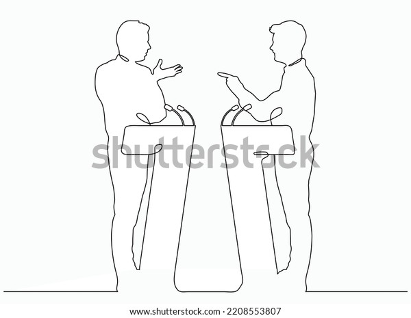 Political Debate Concept Illustration Two Politicians Stock Vector Royalty Free 2208553807 6960