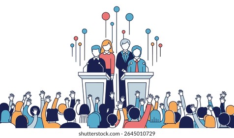 O debate político Uma demonstração de engajamento público e perspectivas diversas sobre questões críticas