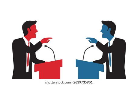 political debate vector illustration men debate design