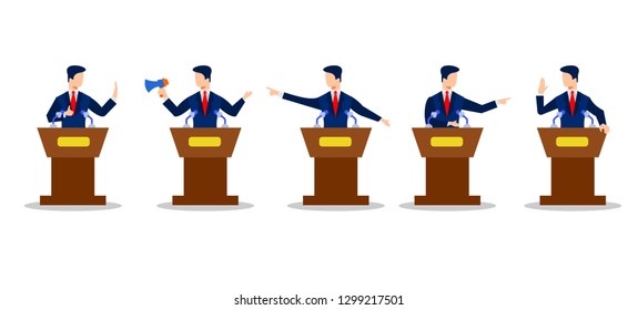 Political debates illustration. politician discussing problems vector illustration concept , can use for, landing page, tem