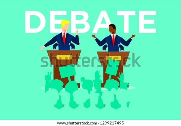 Political Debates Illustration Politician Discussing Problems Stock ...