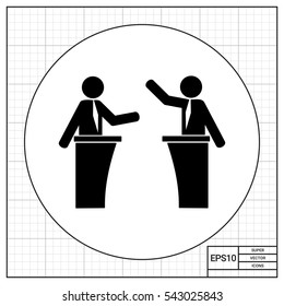 Political debates simple icon