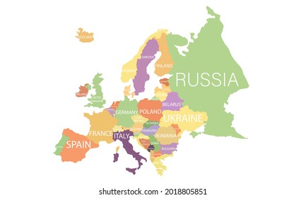 Political detailed map of Europe