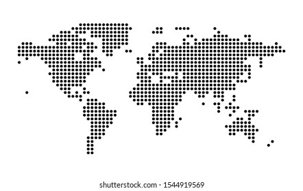 Political dotted World Map Vector isolated Illustration.