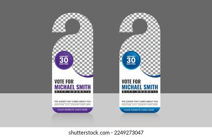 
Political election door hanger design template, hotel knob design. vector door hanger design	
