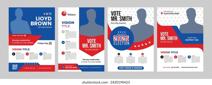 political election flyer template. editable vote campaign flyer leaflet layout vector premium. 