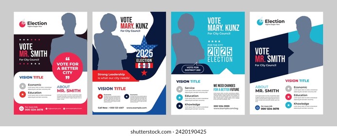 political election flyer template. editable vote campaign flyer leaflet layout vector premium. 