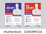 Political Election Flyer Template and Poster blue layout