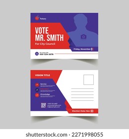 political election postcard template design 