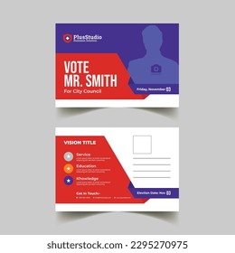 political election postcard template design
