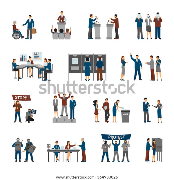 Political Election Set Politians Volunteers Set Stock Vector (Royalty ...