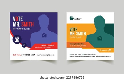 political election social media post and web banner design template. 