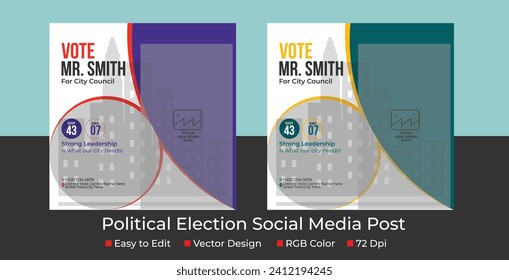 Political Election Social Media Post design , Election media post template , social media post Temolate 