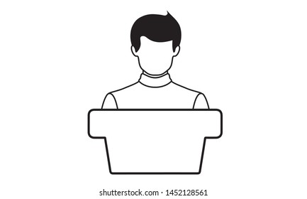 Political election speaker icon simple style vector image
