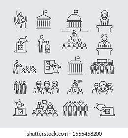 Political Election Vector Icons Set