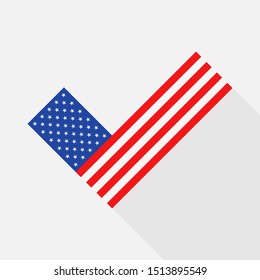 Political election voting poster USA flag check box Yes sign