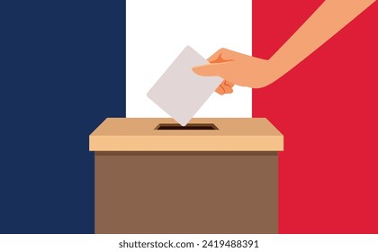 
Political Elections in France and People Voting Vector Concept Illustration. French people voting for new government in national elections
