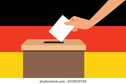 
Political Elections in Germany and People Voting Vector Concept Illustration. German people voting for new government in national elections 
