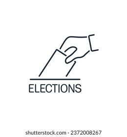 Political Elections. Vector linear icon isolated on white background.