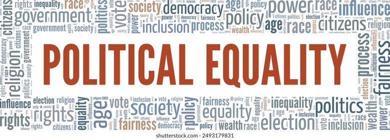 Political Equality word cloud conceptual design isolated on white background.