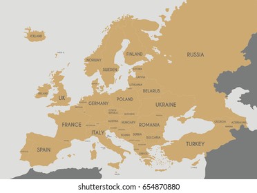 Political Europe Map vector illustration. Editable and clearly labeled layers.