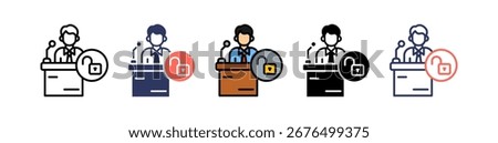Political Freedom Icon Multiple Vector Illustration