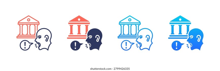 Political Hostility Icon Pack In Multiple Styles