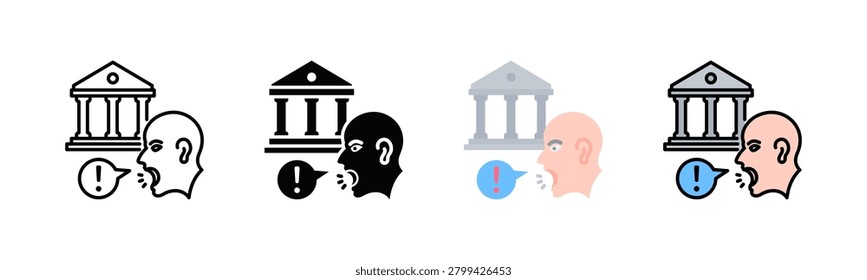 Political Hostility Icon Pack In Multiple Styles