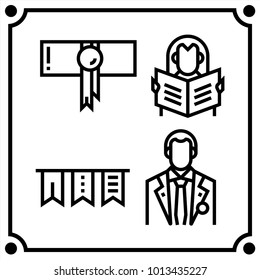 political human set icon vector