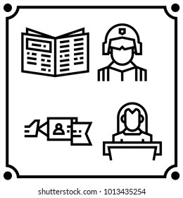 political human set icon vector