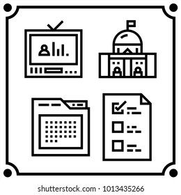political human set icon vector