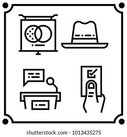 political human set icon vector