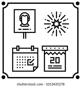 political human set icon vector