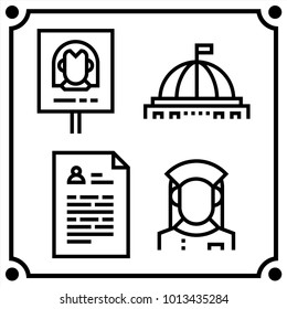 political human set icon vector