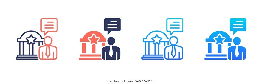Paquete de iconos políticos en múltiples estilos