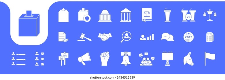 political icon set collection design vector