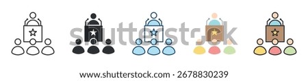 Political Icon Set Multiple Style Collection