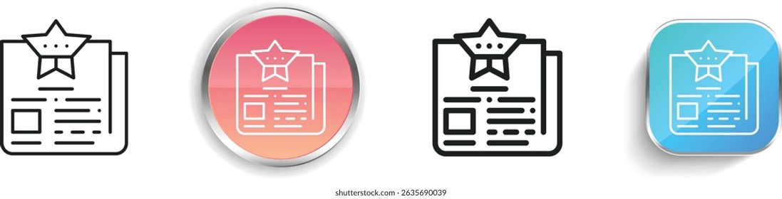 political icon. Thin Linear, Regular and Button Style Design Isolated On White Background