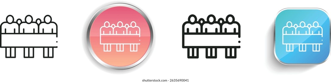 political icon. Thin Linear, Regular and Button Style Design Isolated On White Background