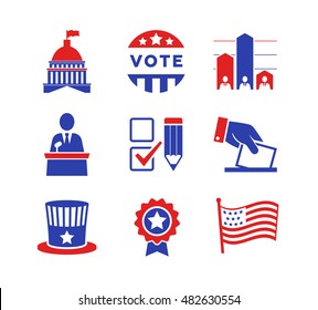 Political icons set