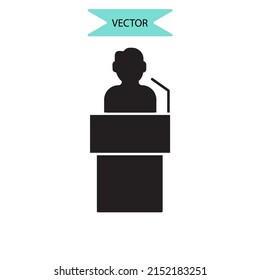 símbolo de iconos políticos elementos vectores para web infográfica