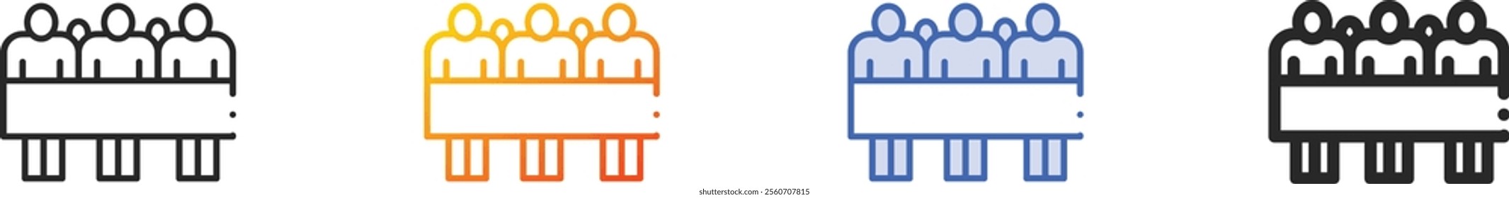 political icon.Thin Linear, Gradient, Blue Stroke and bold Style Design Isolated On White Background