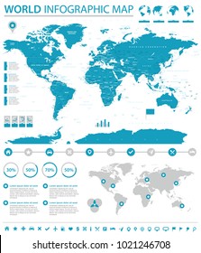 Political Info Graphic World Map Vector Illustration