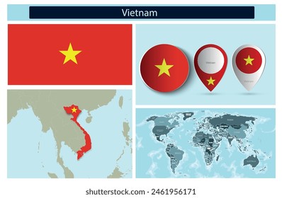 political infographics made from maps and flags. Vector illustration
