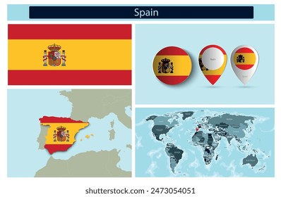 political infographics made from maps and flags. Vector illustration