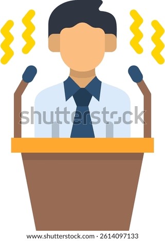 Political Instability Icon Flat Vector Illustration