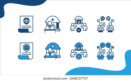 Political Leadership banner web icon vector illustration for Policy, Government, Accountability, Debate.