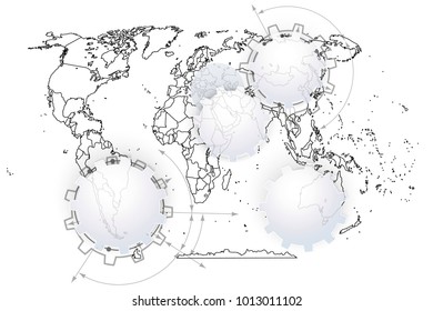 political map abstract of the world background
