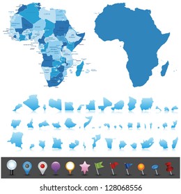 Political map of Africa .Vector